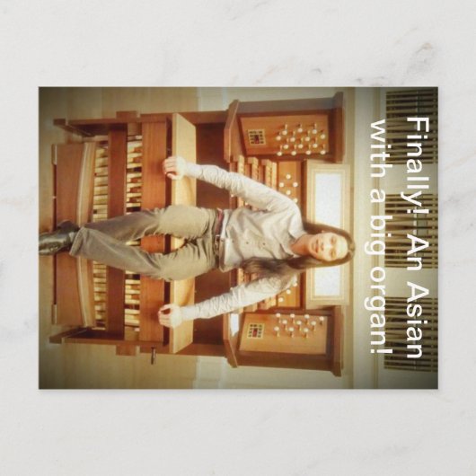 een Aziatisch met een groot orgaan Briefkaart (Voorkant)