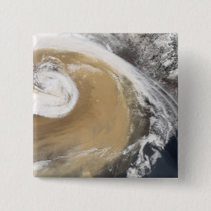 Een Aziatisch storm passeert de Stille Oceaan Vierkante Button 5,1 Cm