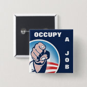 Een baan bezetten vierkante button 5,1 cm (Voorkant /achterkant)