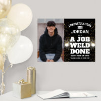 Een baan las gedaan lassen Afstuderen Congrats Fot