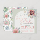 Een baby-baby-woestijn Cactus - Shower Invitation Kaart (Voorkant / Achterkant)