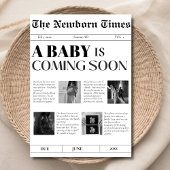 Een baby Binnenkort  krant babyshower Kaart