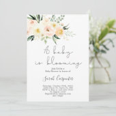 Een Baby bloeit groen en bloeit baby shower Kaart (Staand voorkant)