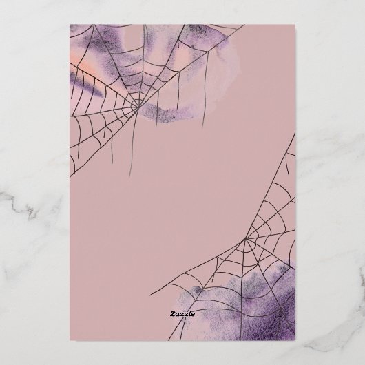 Een Baby breekt | Cute Halloween Baby shower Folie Uitnodiging (Achterkant)