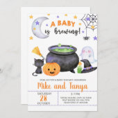 Een baby breekt een uitnodiging voor een Halloween (Voorkant / Achterkant)