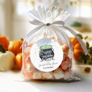 een baby breekt Halloween Baby shower Blue Ronde Sticker