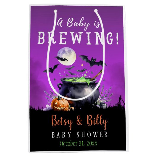Een Baby breekt halloween Baby shower Medium Cadeauzakje (Voorkant)