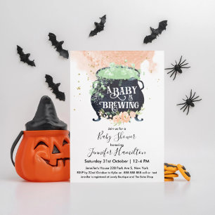 een baby breekt Halloween Baby shower Peach Kaart