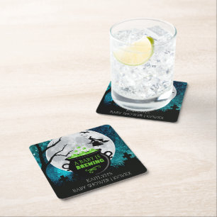 Een Baby breekt halloween Baby shower Vierkante Kartonnen Onderzetter