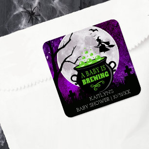 Een Baby breekt halloween Baby shower Vierkante Sticker