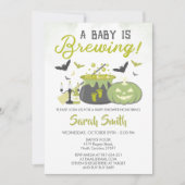 Een Baby breekt halloween heks Baby shower Kaart (Voorkant)