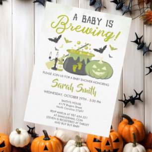 Een Baby breekt halloween heks Baby shower Kaart