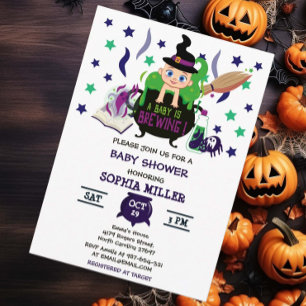 Een Baby breekt halloween heks Baby shower Kaart