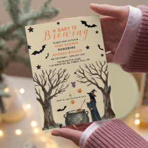 Een Baby breekt halloween heks Baby shower Kaart