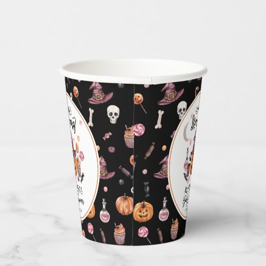 Een Baby breekt Jack-O-Lantern Halloween Shower Papieren Bekers (Rechts)