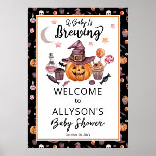 Een Baby breekt Jack-O-Lantern Halloween Shower Poster