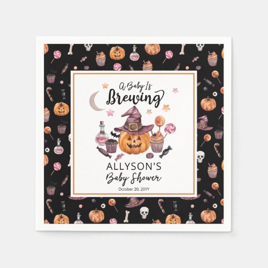 Een Baby breekt Jack-O-Lantern Halloween Shower Servet (Voorkant)