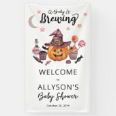 Een Baby breekt Jack-O-Lantern Halloween Shower Spandoek (Verticaal)