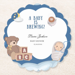 Een Baby breekt koffie-Baby shower Kartonnen Onderzetters