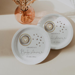 Een Baby breekt koffie-Baby shower Papieren Bordje