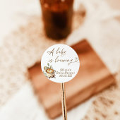 Een Baby breekt koffie-Baby shower Ronde Sticker