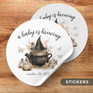 Een Baby breekt neutraal halloween Baby shower Ronde Sticker