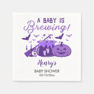 Een Baby breekt Paars Halloween Baby shower Servet