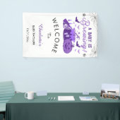 Een Baby breekt Paars Halloween Baby shower Spandoek (Beurs)