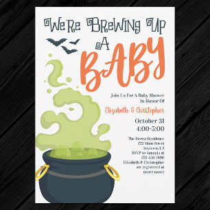 Een baby brouwen Halloween Baby Shower Uitnodiging