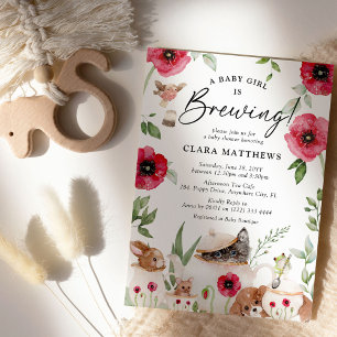 'Een baby brouwt' Afternoon Tea Baby Shower Kaart
