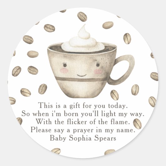 Een baby brouwt baby - Gebedskaars label (Voorkant)