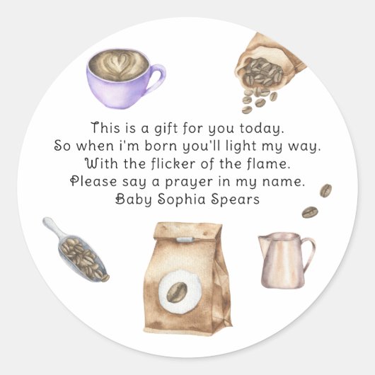 Een baby brouwt baby - Gebedskaars label (Voorkant)