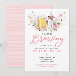 Een Baby brouwt Baby shower met fles- en biercode Kaart