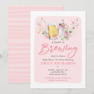 Een Baby brouwt Baby shower met fles- en biercode Kaart