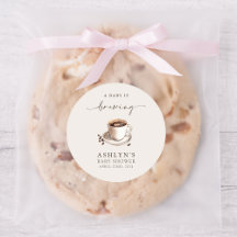 Een Baby brouwt Baby shower ronde Sticker