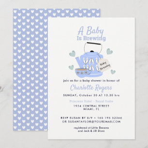 Een Baby brouwt blauw Baby shower Kaart