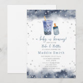 Een Baby brouwt Bubble Tea Boba Boy Baby shower Kaart (Voorkant / Achterkant)