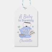 Een Baby brouwt een blauwe baby Cadeaulabel (Voorkant)