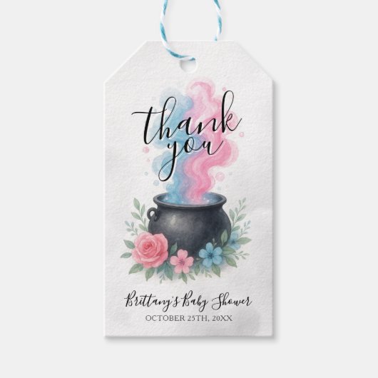 Een Baby brouwt een Halloween ketel Cadeaulabel (Voorkant)