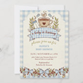 Een baby brouwt Gingham koffie baby shower Kaart (Voorkant)