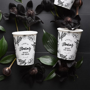 Een baby brouwt Gothic Flower tattoo Baby shower Papieren Bekers