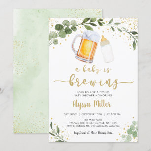 Een Baby brouwt groen goud Baby shower Kaart