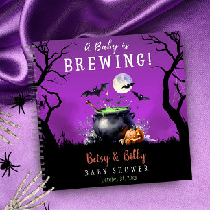 Een Baby brouwt Halloween Baby shower Guess Book Notitieboek