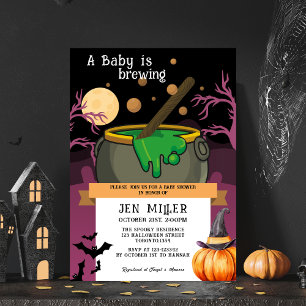 Een Baby brouwt Halloween herfst baby shower Kaart
