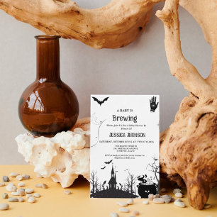 Een Baby brouwt Halloween zwart Baby shower Kaart