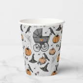 Een Baby brouwt Herfst Baby shower grijs Papieren Bekers (Achterkant)