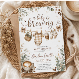 Een Baby Brouwt Koffie Baby Borrel Kaart