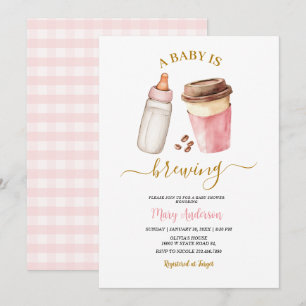 Een Baby Brouwt Koffie Baby Borrel voor meisje Kaart