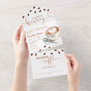 Een Baby Brouwt Koffie Baby Shower All In One Uitnodiging