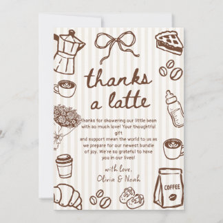 Een baby brouwt koffie Baby Shower Bedankkaart